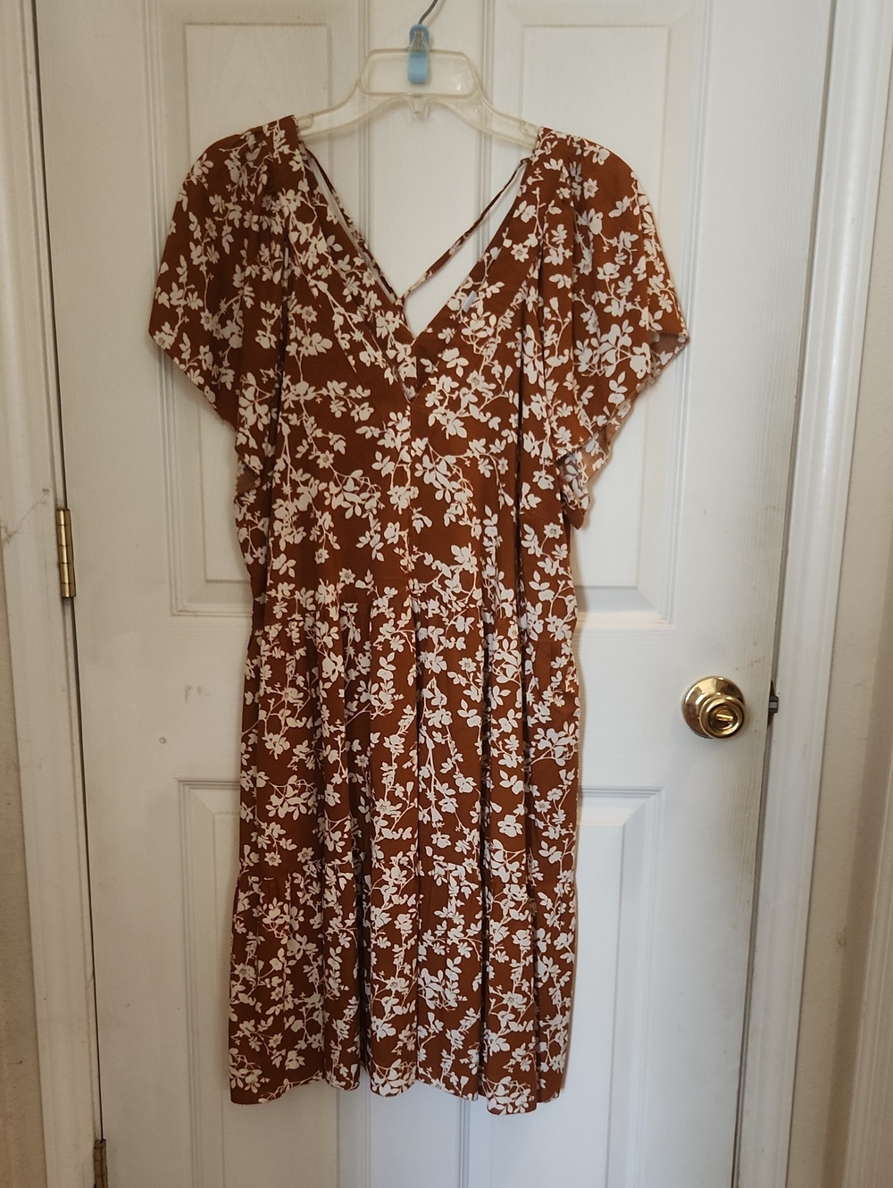 Women's Brown Floral Wrap Dress
